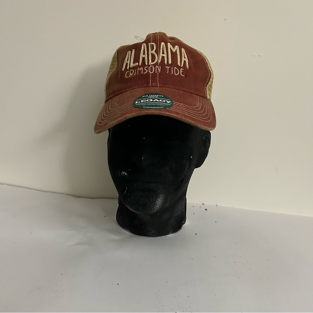 Alabama Crimson Tide Legacy Trucker Hat Adjustable Snapback Cap Red Tan Mesh